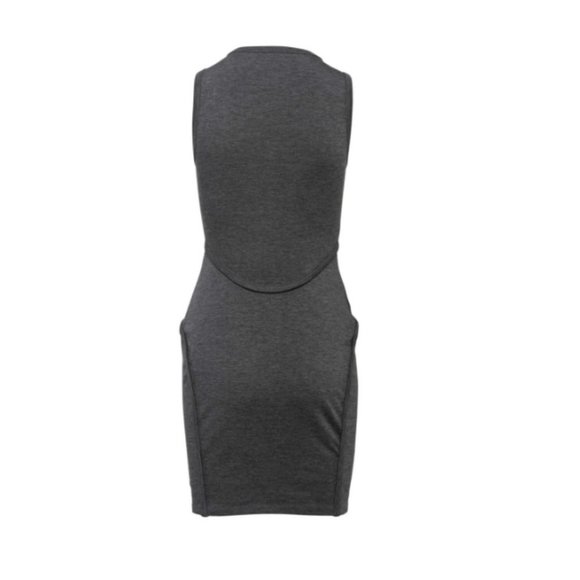 T BY ALEXANDER WANG Zip Front Ponte Tank Charcoal Grey Dress, Pockets XS X Small - Picture 2 of 16